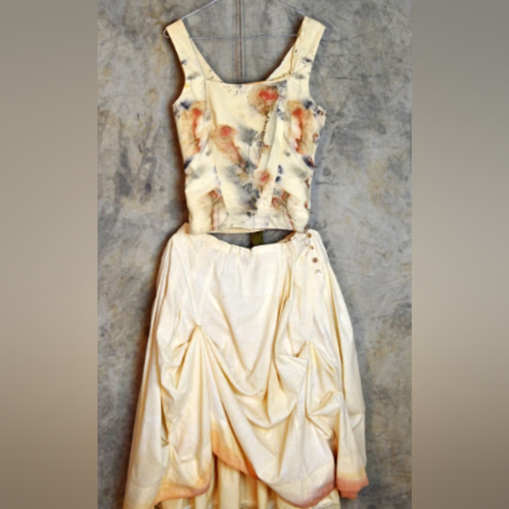 Floral art designed dress